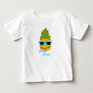 Funny Pineapple Chilling With Summer Sunglasses Baby T-Shirt