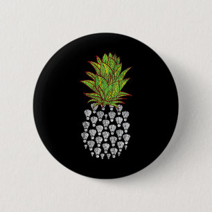 Funny Pineapple Distressed Design Badminton Sport 2 Inch Round Button