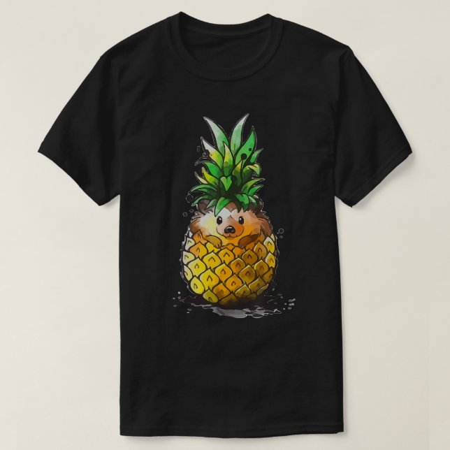 Funny Pineapple Hedgehog Beaches Summer Hedgehogs  T-Shirt (Design Front)