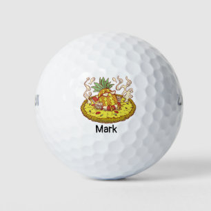 Funny Pineapple Pizza for Summer  Golf Balls