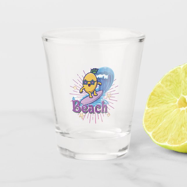 funny pineapple shot glass (Front)