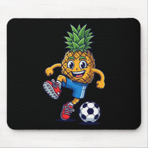 Funny Pineapple Soccer Cartoon Fruit Sports Footll Mouse Pad