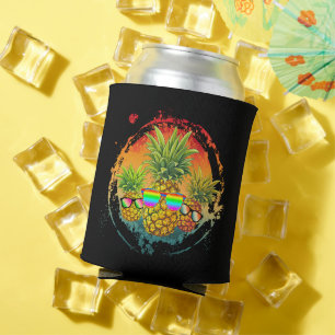 Funny Pineapple Summer Vibes Can Cooler