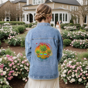 Funny Pineapple Summer Vibes Denim Jacket