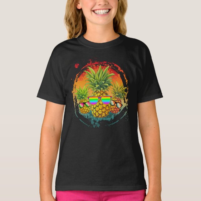 Funny Pineapple Summer Vibes T-Shirt (Front)