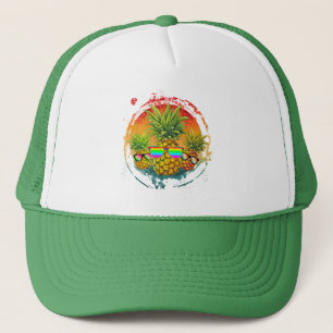 Funny Pineapple Summer Vibes Trucker Hat