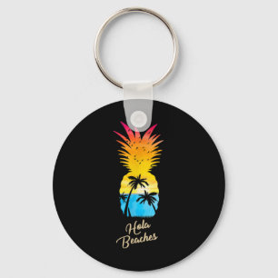 Funny Pineapple Sunset - Hola Beaches Keychain