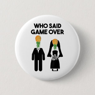 Funny Pineapple Swinger Gift Wedding Bride Groom M 2 Inch Round Button