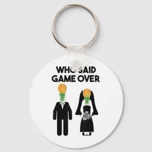Funny Pineapple Swinger Gift Wedding Bride Groom M Keychain