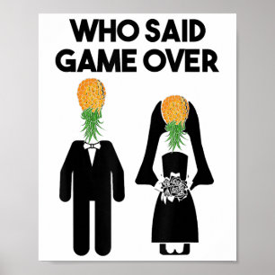 Funny Pineapple Swinger Gift Wedding Bride Groom M Poster