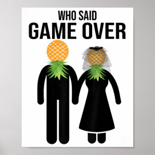 Funny Pineapple Swinger Gift Wedding Bride Groom M Poster
