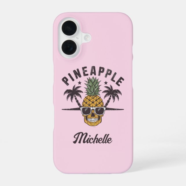 Funny Pineapple wearing sunglasses Personalized    iPhone 16 Case (Back)