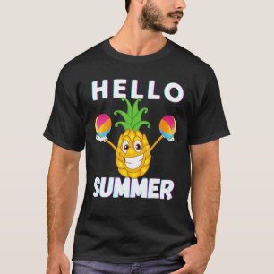 Funny Pineapples Hello Summer Pineapple Mom Dad Bo T-Shirt