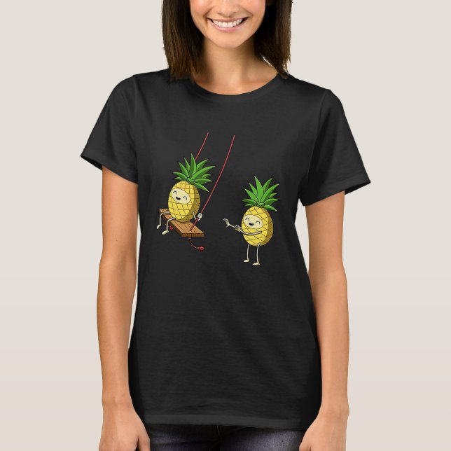 Funny Pineapples Swinging Lover Cute Swinger Men W T-Shirt (Front)