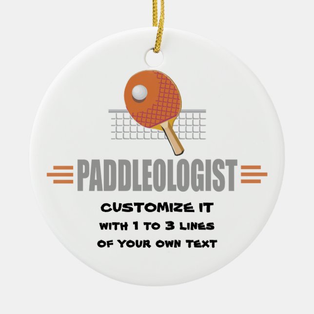Funny Ping Pong Ceramic Ornament (Front)