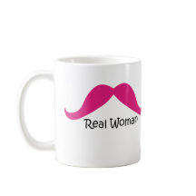 Funny Pink and Black Real Women Moustache