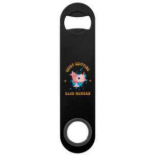 Funny Pink Axolotl Quiet Quitting Club Member Bar Key