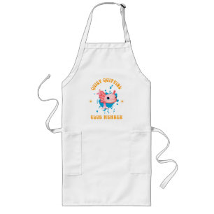 Funny Pink Axolotl Quiet Quitting Club Member  Long Apron