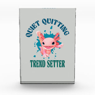 Funny Pink Axolotl Quiet Quitting Trend Setter Photo Block