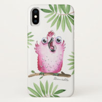 Funny Pink Bird with Your Name