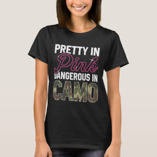 Funny Pink Camo Hunting Graphic Women Deer Buck Hu T-Shirt