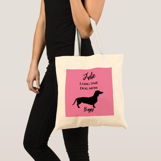 Funny Pink Dachshund Chien Sac fourre-tout Maman (Devant (produit))