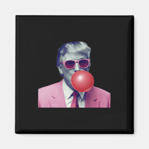 Funny Pink Donald Trump Bubble Gum Yum Tee  Magnet