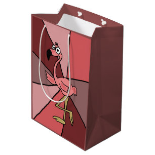 Funny Pink Flamingo Abstract Gift Bag