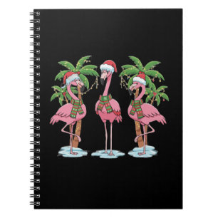 Funny Pink Flamingo "Dreaming of a Pink Christmas Notebook
