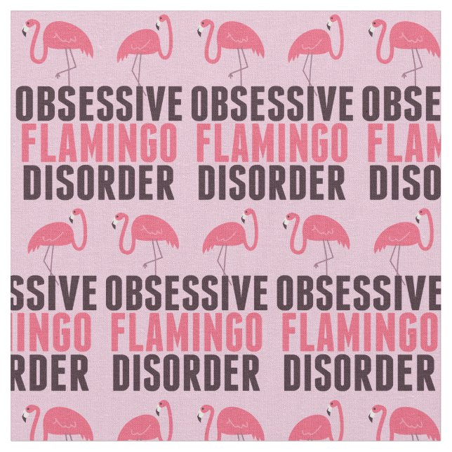 Funny Pink Flamingo Fabric (Close Up)