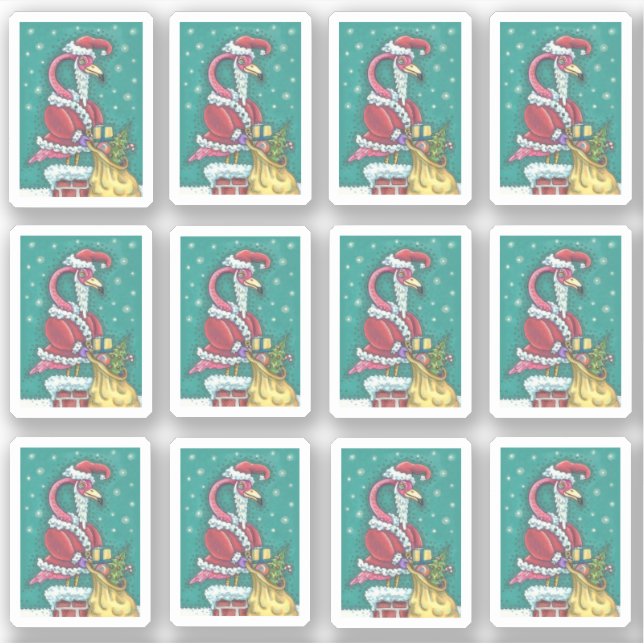 FUNNY PINK FLAMINGO SANTA CLAUS CHRISTMAS (Front)