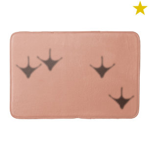 Funny Pink Flamingo Shadow Footprints Bath Mat