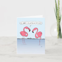 Funny Pink Flamingos Cartoon Customizable Birthday