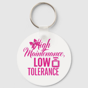 Funny Pink Girly Attitude Quote Keychain