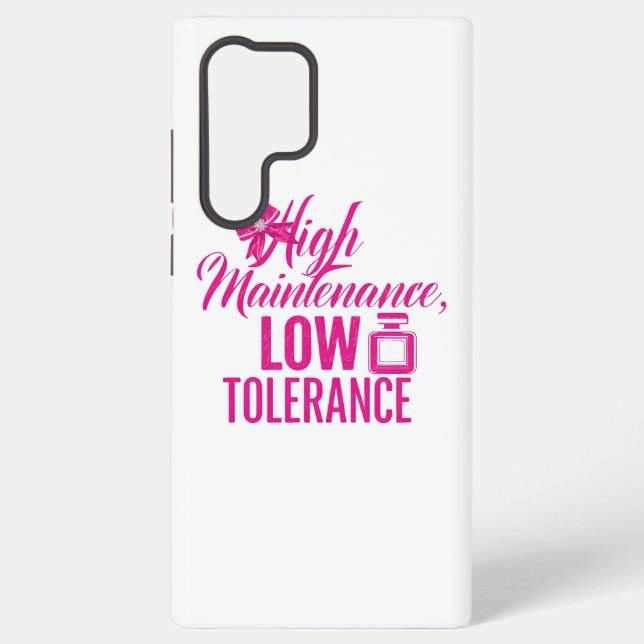 Funny Pink Girly Attitude Quote Samsung Galaxy S22 Ultra Case (Back)