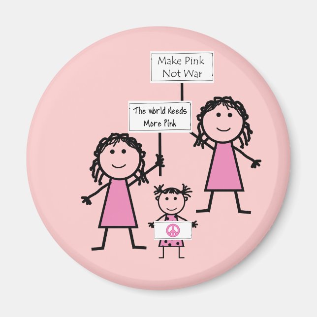 Funny Pink Girly Magnets (Front)