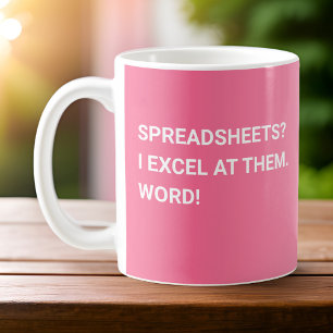 Funny Pink Gradient Spreadsheet Coffee Mug