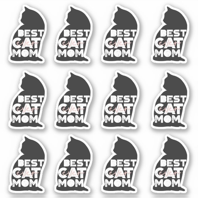 Funny Pink Mother's Day Best Cat Mom (Front)