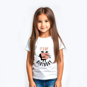 Funny pink number five toddler t-shirt