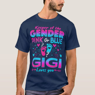 Funny Pink Or Blue Gigi Loves You Gender Reveal Cu T-Shirt