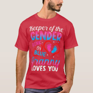 Funny Pink Or Blue Granny Loves You Gender Reveal  T-Shirt