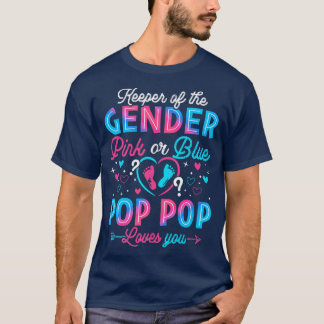 Funny Pink Or Blue Pop Pop Loves You Gender Reveal T-Shirt