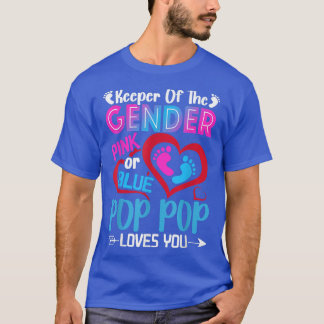 Funny Pink Or Blue Pop Pop Loves You Gender Reveal T-Shirt