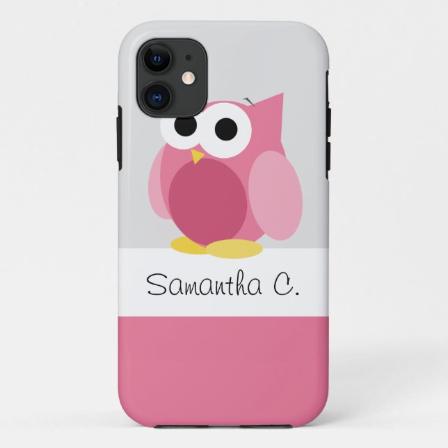Funny Pink Owl - Personalized iPhone 5 Case (Back)