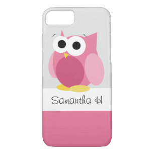 Funny Pink Owl - Personalized iPhone 7 Case