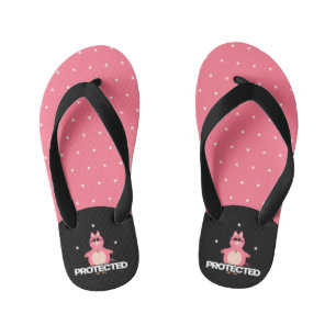 Funny pink piggy kid's flip flops