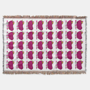 Funny Pink Ram Sheep or Goat Year Zodiac T Blanket