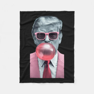Funny Pink Trump Bubble Gum Yum Tee  Fleece Blanket