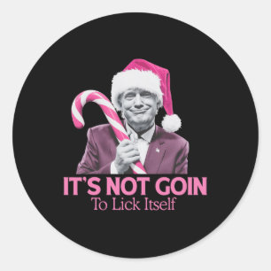 Funny Pink Trump Santa Christmas Mega Holiday Classic Round Sticker