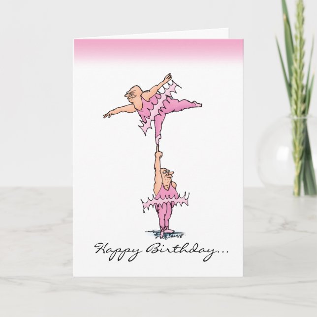Funny Pink Tutu Guys Birthday Card (Front)